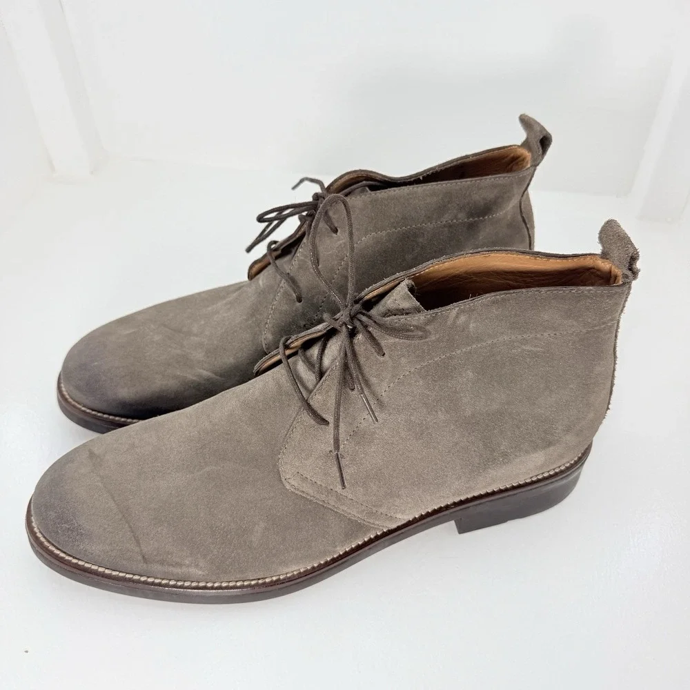 Massimo Dutti Gray Suede Chukka Desert Boots Mens EU 45 US 12 7844/222/902